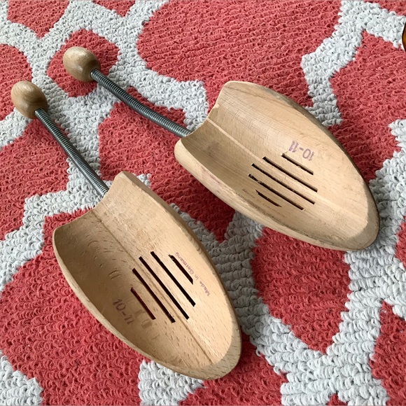 Mens Wooden Spring Foot Dress Shoe Forms Made In Germany 10-11 Display Storage - Picture 2 of 6